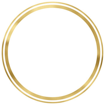 Golden Vintage Texture Circle Frame Outline