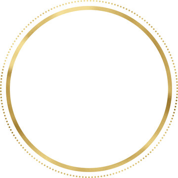 Golden Vintage Texture Circle Frame Outline