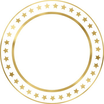 Golden Vintage Texture Circle Frame Outline