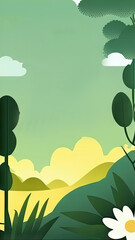 Obraz premium Summer spring nature landscape backgrounds with copy space for text used for Banner, greeting card and Social media stories design templates. Generative ai.