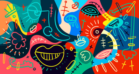 Colorful Abstract Banner Template with Dummy Text for Web Design, Landing page, and Print Material.