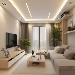 Living room Interior Designs, Modern and simple Living room decoration, Ai generative