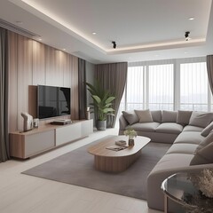 Living room Interior Designs, Modern and simple Living room decoration, Ai generative