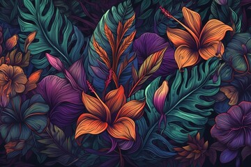"Flower Power: Colorful Wallpaper for a Botanical-themed Interior"Ai