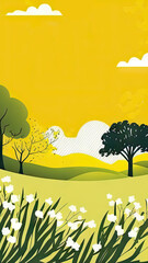 Obraz premium Summer spring nature landscape backgrounds with copy space for text used for Banner, greeting card and Social media stories design templates. Generative ai.