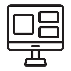 monitor line icon