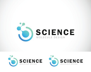 science logo creative molecule color gradient design modern lab circle molecule