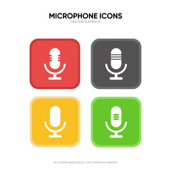 Microphone icon. Podcast, broadcast, webcast icon. Voicemail sign. Voice chat symbol. Recording symbol. Mute icon. 3D Phone microphone icon for UI UX, mobile app, presentations