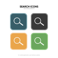 Magnifying or search icon. Rounded search symbol. Research icon for social media, mobile app, website, search engine, UI, operating system.