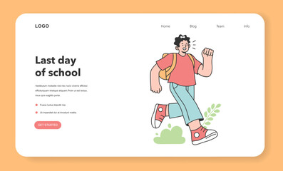 Last day of school web banner or landing page