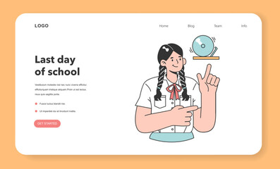 Last day of school web banner or landing page