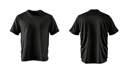 Black Color T-shirt Mockup Templates isolated on white background. Perfect for showcasing designs, logos, and Clothing Design, Print-on-Demand, Online Sales, E-commerce, Generation AI