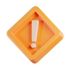 Warning Exclamation Sign 3D Icon