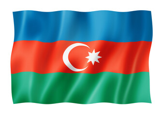 Azerbaijani flag isolated on white