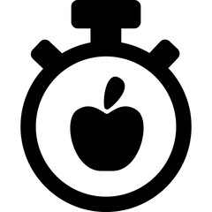 Break Time Symbol Of A Timer And An Apple Icon