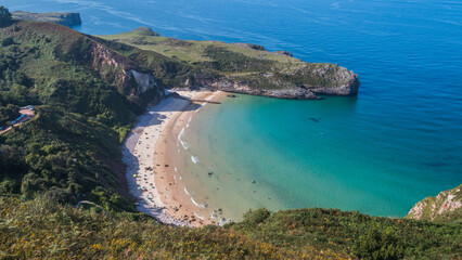 Ballota beach from the Mirador de la Boriza, Asturias, Spain