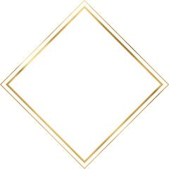 Golden Vintage Texture Rhombus Frame Outline