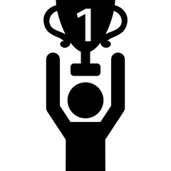 Winner With Trophy Icon