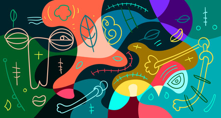 Colorful Abstract Banner Template with Dummy Text for Web Design, Landing page, and Print Material.