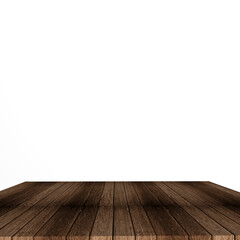 Fototapeta premium Old Wood table top, shelf or counter surface isolated on transparent background. Empty desk, a brown wood planks, pier or deck