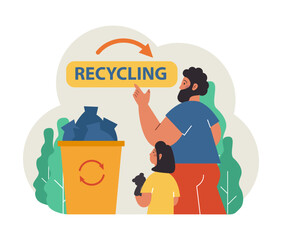 Fatherhood concept. Dad and child spending time together. Gather teaching