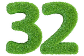 32 number grass 3d render