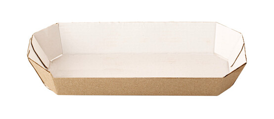 Paper food tray isolated