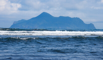 Naklejka na ściany i meble Turtle Island Gueishan Island in the sea