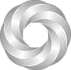 Abstract circle twisted line art, PNG file no background