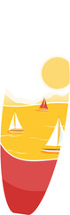 Surfboard summer decoration element, PNG file no background