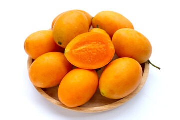 Marian plum fruit isolated on white background