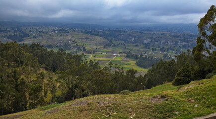 Fototapeta na wymiar Landscape at the road from Ingapirca to El Tambo, Canar Province, Ecuador, South America 