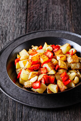 Pan-Browned Potatoes with red pepper and garlic