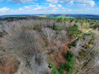The view from the watchtower Hulzenberg in the Bergherbos near Stokkum, Montferland, the Netherlands