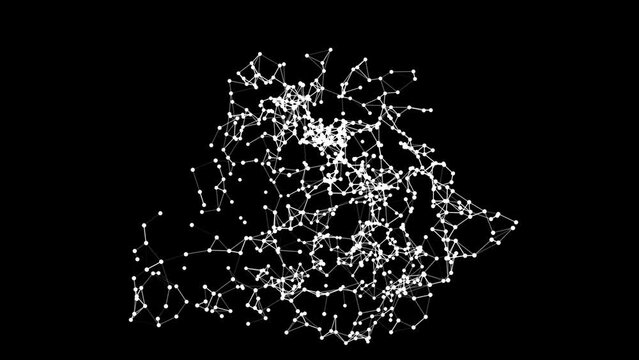 Neural network concept. High technology process. Abstract motion background futuristic style. Available in 4K video render animation footage.