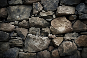 Texture or wall of stones. AI Generated
