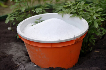 Fototapeta premium Ammonium nitrate in a container. AI Generated