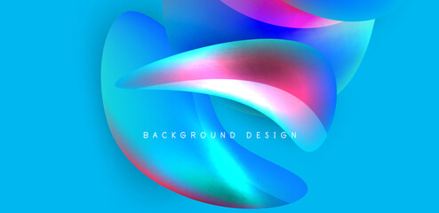 Fluid color liquid 3d elements abstract background