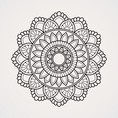 Traditional mandala with flower shapes and ornaments. suitable for henna, tattoos, photos, coloring books. islam, hindu,Buddha, india, pakistan, chinese, arab