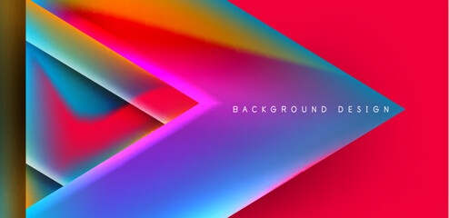 Futuristic triangle vector abstract background with colorful fluid gradients