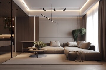 Fototapeta premium Elegant classic interior with a sofa, generative ai