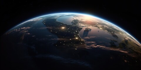 Obraz premium The earth seen from space, generative ai