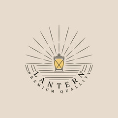 Lantern logo line art  design with minimalist style