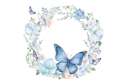 Water Color Pastel Flower and bloom, Wedding decorative perfect rectangle frame border, AI Generative