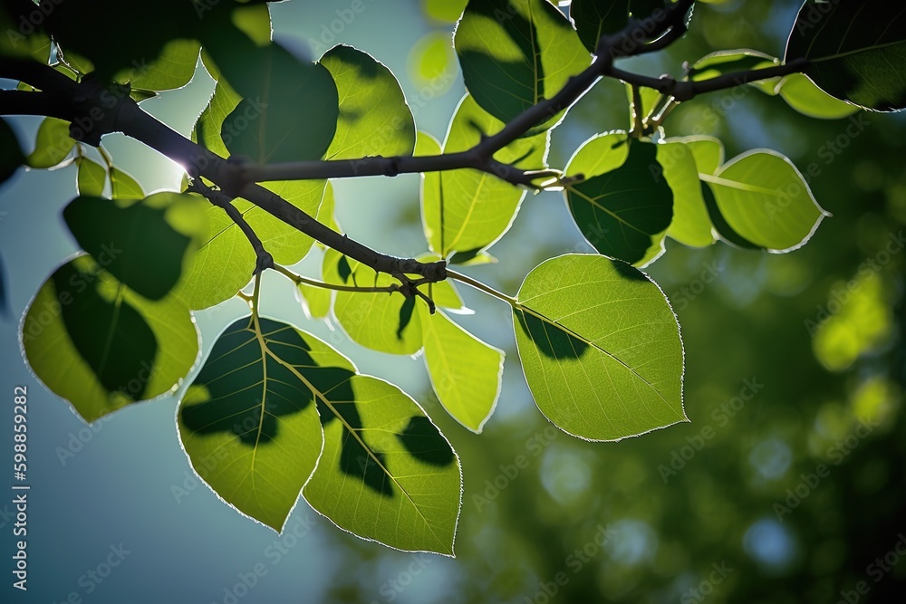 Poster the green foliage from a low vantage point generative ai generative ai