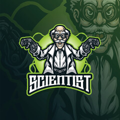 scientist mascot logo design vector with modern illustration concept style for badge, emblem and t shirt printing. mecha scientist illustration for sport and esport team.