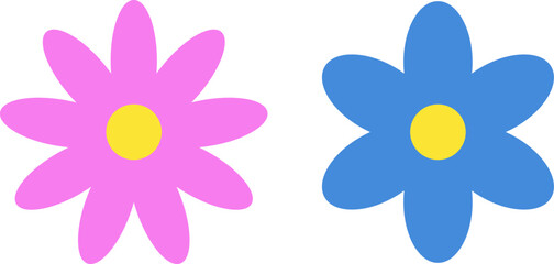 Fototapeta na wymiar Flowers, vector. Flower pink and blue.