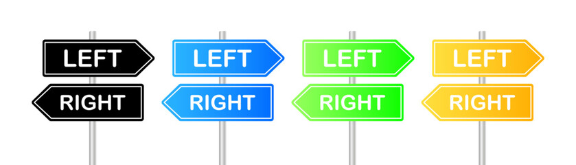 Pointers. Flat, color, pointers left and right. vector icons.