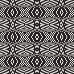 Monochrome Geometric Folk Ornate Pattern