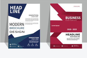 Template Design Brochure Set, Annual Report, Magazine, Poster, Corporate Presentation Collection, Portfolio, Flyer With  Space Vector Illustration